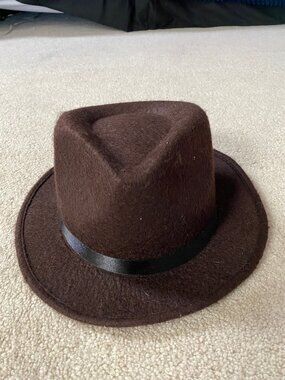 Indiana Jones Look  Fedora Felted Hat Brown One Size